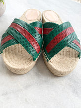 Load image into Gallery viewer, Gucci Web Espadrille Sandals EU37
