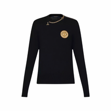 Load image into Gallery viewer, Louis Vuitton 2020/2021 Chain Detail Preppy Uniform Sweater In Black Size M
