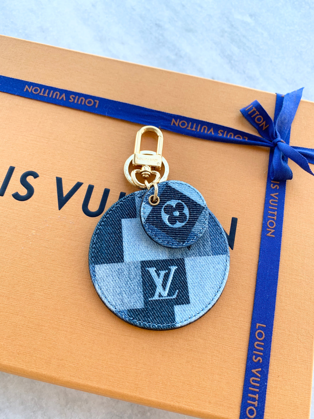 [SOLD]Louis Vuitton Denim Monogram Patchwork Bag Charm/Key Holder