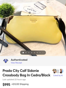 PRADA City Calf Sidonie Crossbody Bag In Cedro/Black