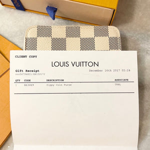 LOUIS VUITTON Damier Azur Zippy Coin Purse Padlock In Beige