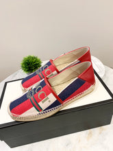 Load image into Gallery viewer, GUCCI Men&#39;s Blue Logo Sylvie Canvas Espadrille UK8/US9
