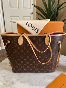 Louis Vuitton 2022 Neverfull MM Monogram Tote Bag in Cherry