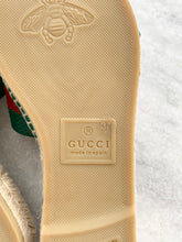 Load image into Gallery viewer, Gucci Web Espadrille Sandals EU37
