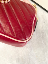 Load image into Gallery viewer, GUCCI Matelasse Diagonal Small Enamel GG Marmont Chain Crossbody Bag in Red
