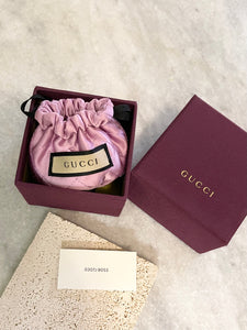 GUCCI GG Gold Metal Pearl Earrings