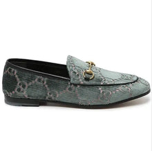 Load image into Gallery viewer, [SOLD] GUCCI Jordaan GG Velvet Effect Women’s Loafers in Emerald Green (EU)38
