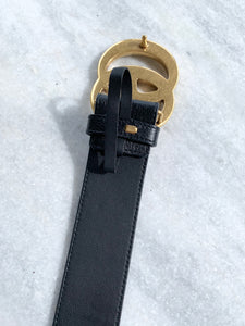 Gucci Wide leather belt with Double G buckle - Black - 75