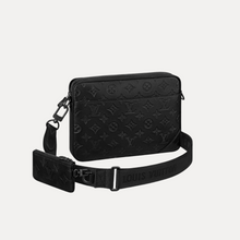 Load image into Gallery viewer, LOUIS VUITTON Calfskin Monogram Shadow Duo Messenger In Black
