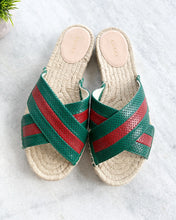 Load image into Gallery viewer, Gucci Web Espadrille Sandals EU37
