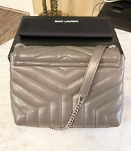 Load image into Gallery viewer, SAINT LAURENT Small Loulou Chain Shoulder Bag In Gray
