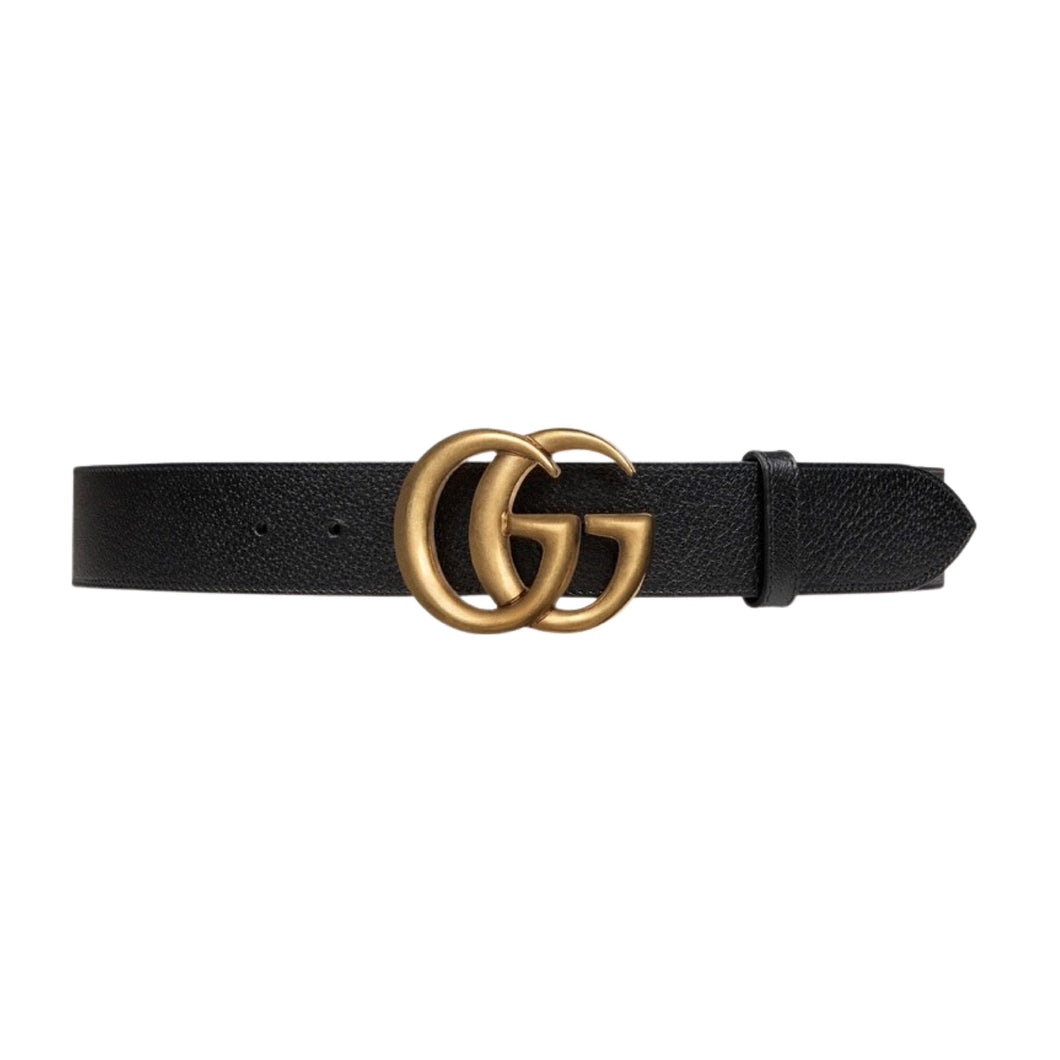 GUCCI GG Wide Leather Belt In Black 85-34