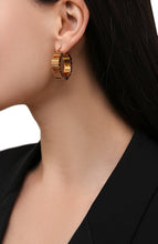 Load image into Gallery viewer, VERSACE Greca Hoop Earrings In Gold
