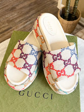 Load image into Gallery viewer, [SOLD] GUCCI Women&#39;s GG Multicolor Platform Slide Sandals (EU)38.5
