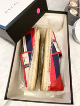 Load image into Gallery viewer, GUCCI Men&#39;s Blue Logo Sylvie Canvas Espadrille UK8/US9
