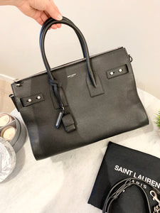 SAINT LAURENT Small Zipped Supple Sac de Jour Duffel Bag in Black