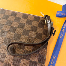 Load image into Gallery viewer, ▪️SOLD▪️LOUIS VUITTON Damier Ebene Neverfull MM Pochette Wristlet Pouch In Rose Ballerine
