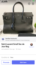 Load image into Gallery viewer, SAINT LAURENT Small Zipped Supple Sac de Jour Duffel Bag in Black
