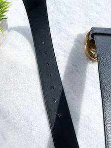 Gucci Wide leather belt with Double G buckle - Black - 75