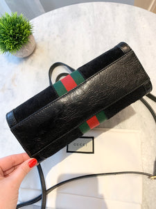 GUCCI Ophidia Suede Mini Tote Bag In Black