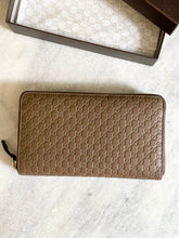 Load image into Gallery viewer, GUCCI Micro GG Guccissima XL Leather Zip Around Wallet in Dark Brown
