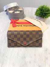 Load image into Gallery viewer, LOUIS VUITTON Damier Ebene Josephine Wallet In Fuchsia
