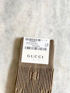 GUCCI Unisex GG Cotton Signature Socks in Beige (S)