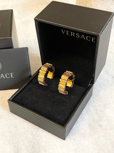 VERSACE Greca Hoop Earrings In Gold