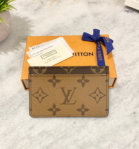 LOUIS VUITTON 2021 Monogram Reverse Canvas Card Holder