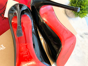 CHRISTIAN LOUBOUTIN SO KATE 120 Patent Leather Pumps In Black EU41