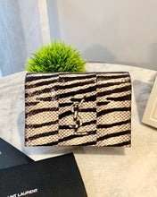 Load image into Gallery viewer, SAINT LAURENT Snakeskin Zebra Print  Monogram Toy Kate Crossbody Bag
