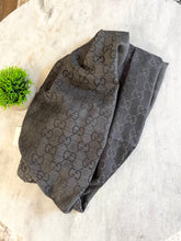 Load image into Gallery viewer, GUCCI GG Unisex Jacquard Giant Plus Silk Wool Shawl in Black
