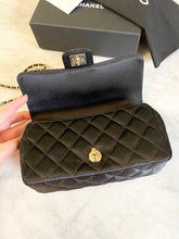 Load image into Gallery viewer, CHANEL Quilted Silk Mini Crossbody Bag In Black
