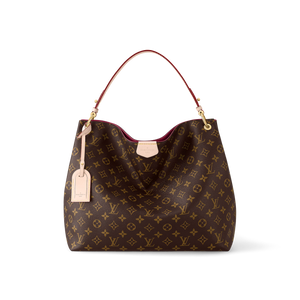 LOUIS VUITTON Graceful MM Monogram Canvas Hobo Bag in Peony