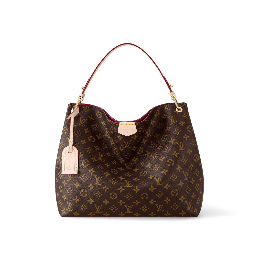 LOUIS VUITTON Graceful MM Monogram Canvas Hobo Bag in Peony