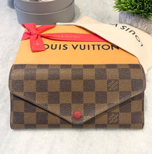 Load image into Gallery viewer, LOUIS VUITTON Damier Ebene Josephine Wallet In Fuchsia
