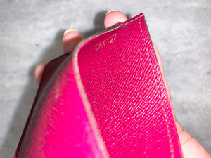 LOUIS VUITTON Calfskin Jeanne Wallet Credit Card Insert In Fuchsia