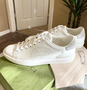 GUCCI Women’s Ace Low Top Leather Sneakers in White (EU) 36.5 (US) 7.5